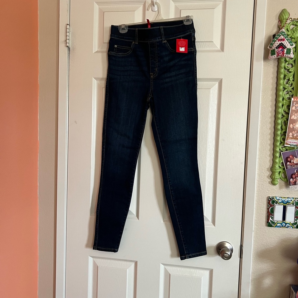 NWT Spanx brand ankle skinny jeans color midnight shade - size small petite